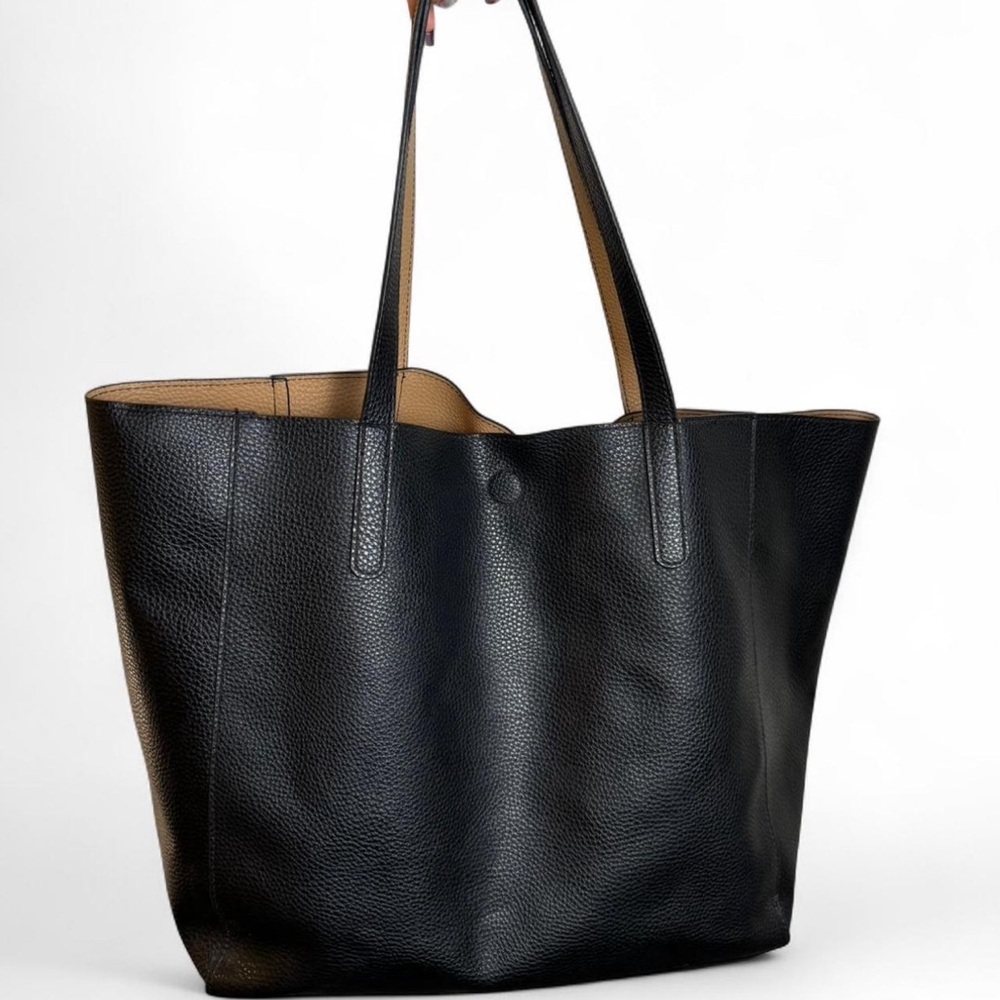 Elegant Large Black Lightweight Tote Bag